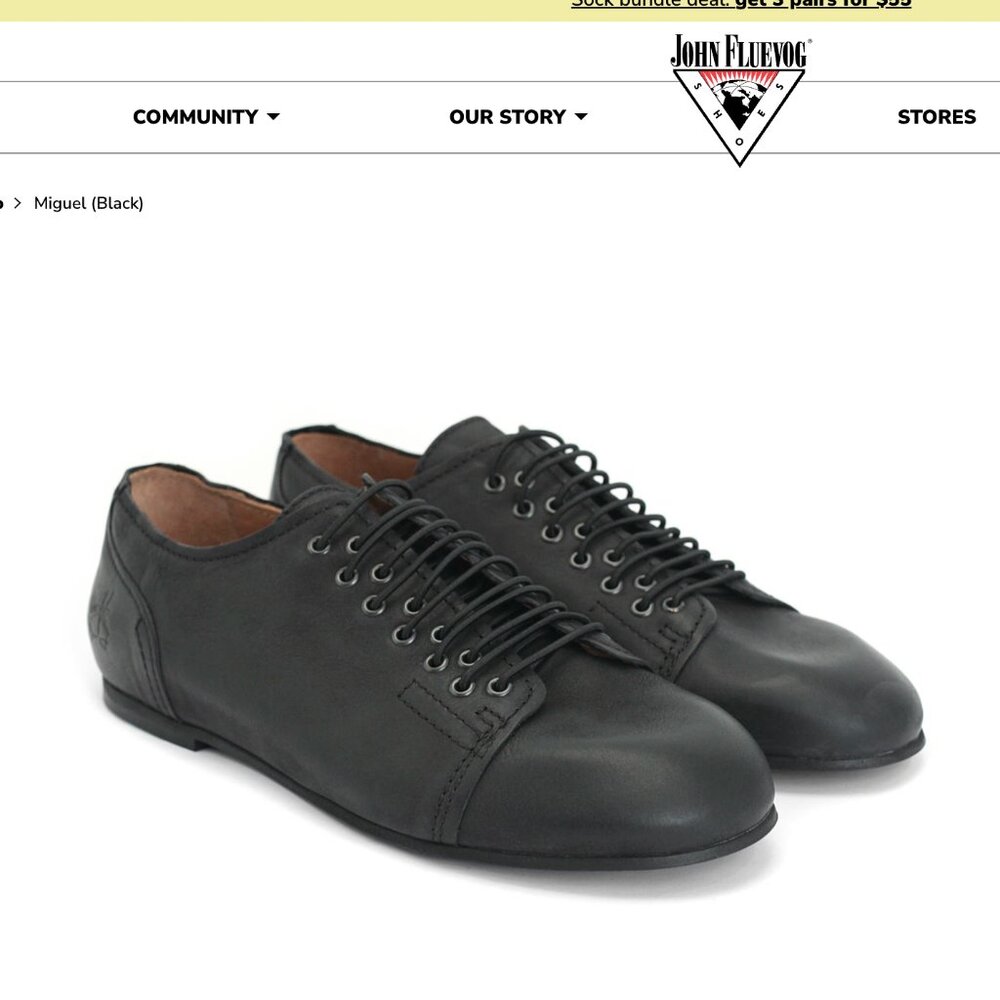 John Fluevog Miguel Black Leather Lace Up Shoes size 7 men’s / size 9 women’s
